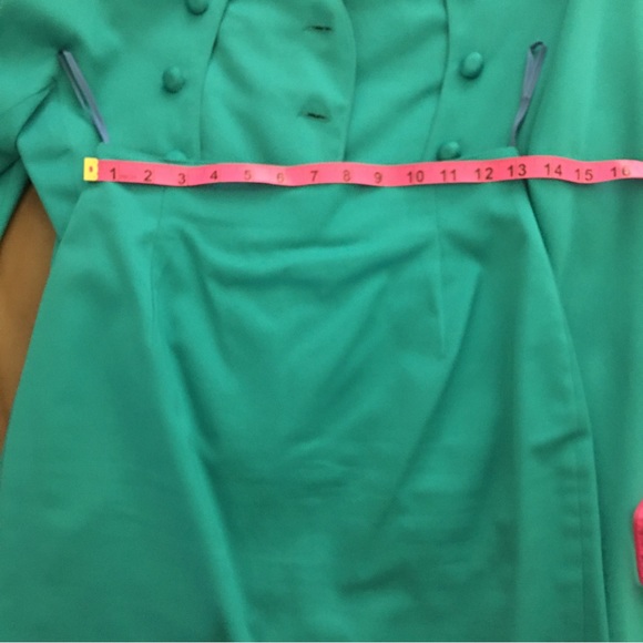 2-piece garment dress skirt suit fully lined size S color teal - Picture 8 of 16